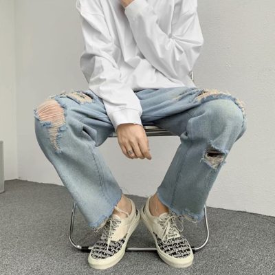 Black blue men’s jeans pants (1)