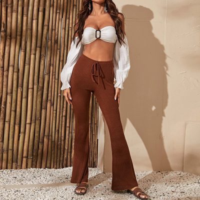 Cotton soft women’s flared pants (5)