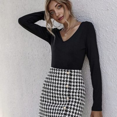 European and American style plaid skirt (5)