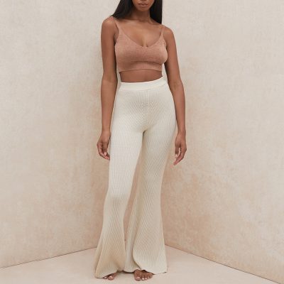Fashion ribbed knit flared pants (5)