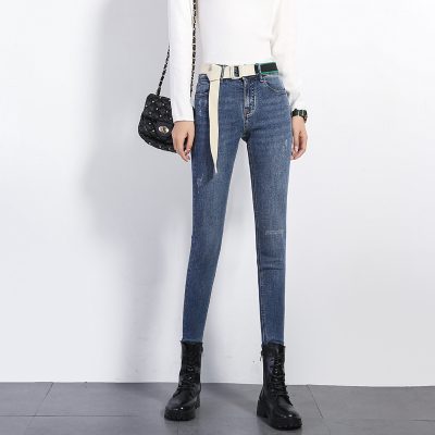 Hot sale blue skinny ladies jeans (1)