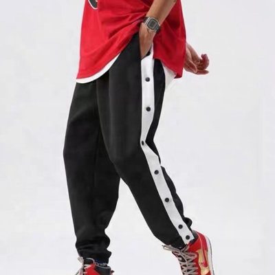 Long black split street track pants (6)